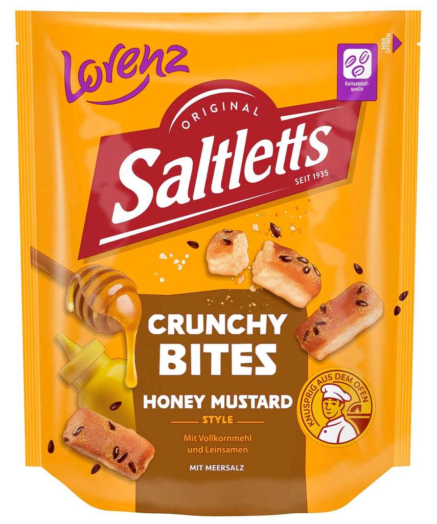 Saltletts Crunchy Bites Honey Mustard Style 100g Produktbild 