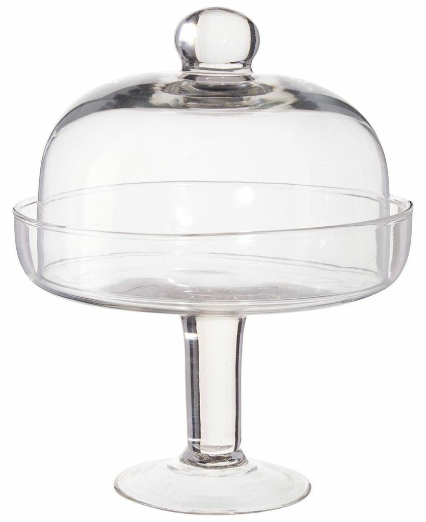 HOWHOMELY | Kuchenplatte - Glasglocke - 24 cm - aus Glas - Kuchenglocke - mit Deckel - Küche - Praktisch