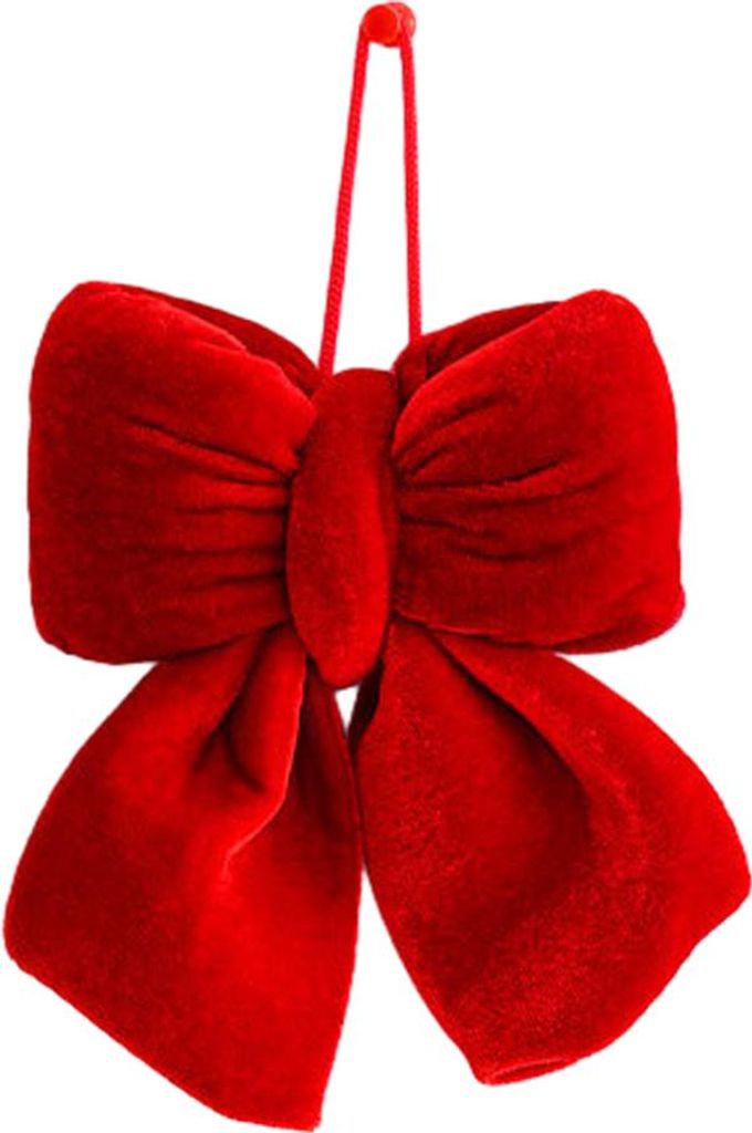 Rote Samtschleifen im Vintage-Stil, Plüsch-Weihnachtsschleifen zum Aufhängen, ideal für Weihnachtsdekorationen wie Kränze, Girlanden, Treppenau...