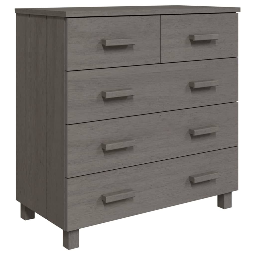 Sideboard HAMAR Hellgrau 79x40x80 cm Massivholz Kiefer Produktbild 