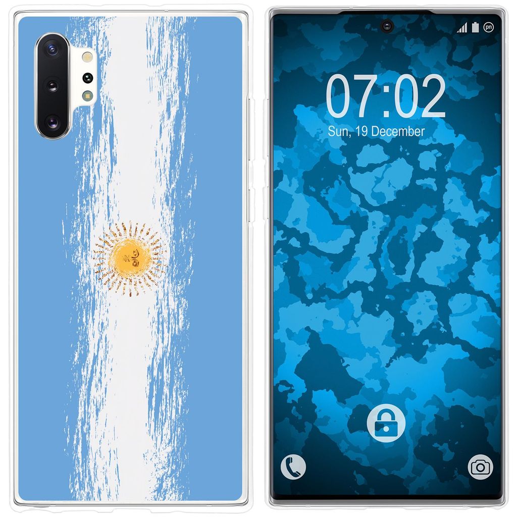 PhoneNatic Case kompatibel mit Samsung Galaxy Note 10+ Silikon-Hülle WM Argentinien M1