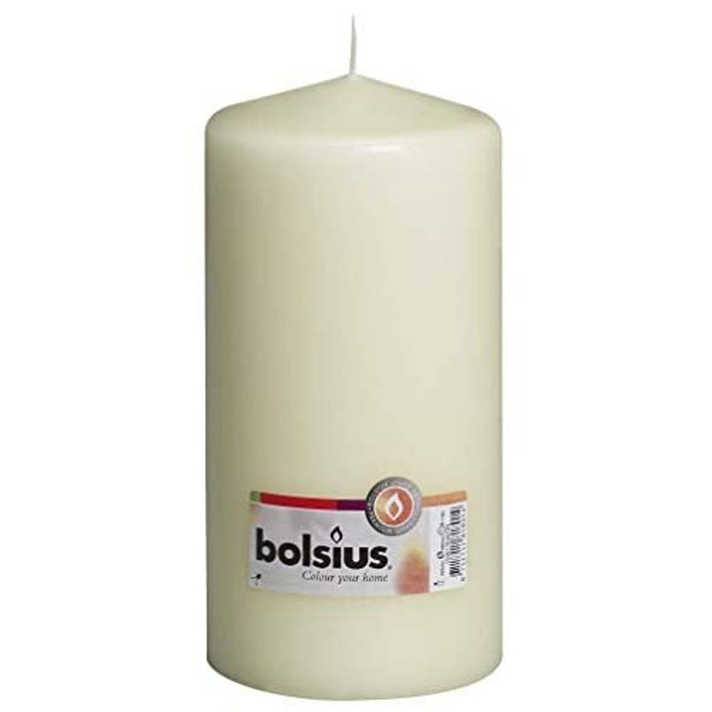 Stumpenkerze - Höhe 20 cm - Durchmesser 9,8 cm - Elfenbein Produktbild 