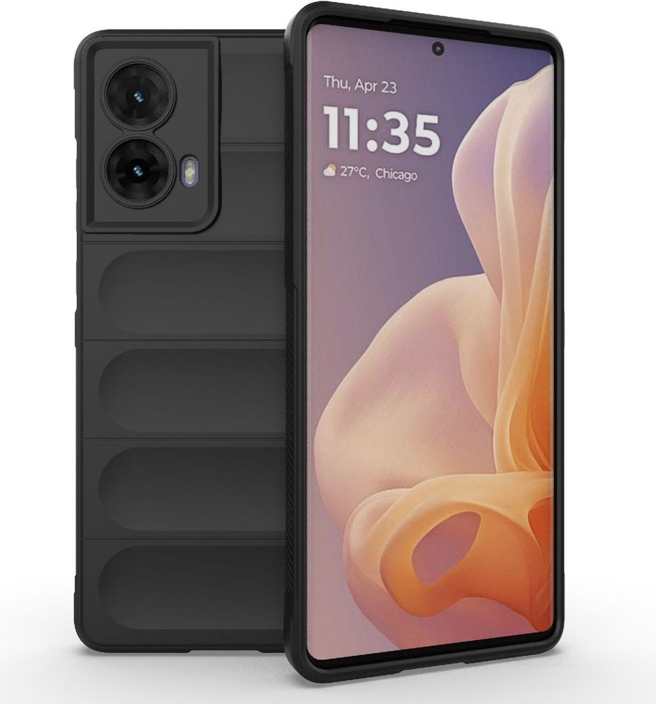 Für Motorola Moto G85 5G Magic Shield TPU Hülle Flanell - Innenfutter Schwarz