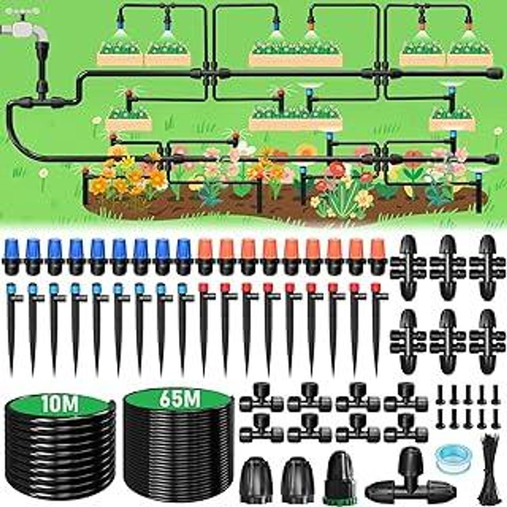 Garten BewässerungsSystem?65M+10M Automatische Bewässerung, 152PCS Gartenbewässerung, Automatische Tröpfchenbewässerung für Garten, Landschaf...