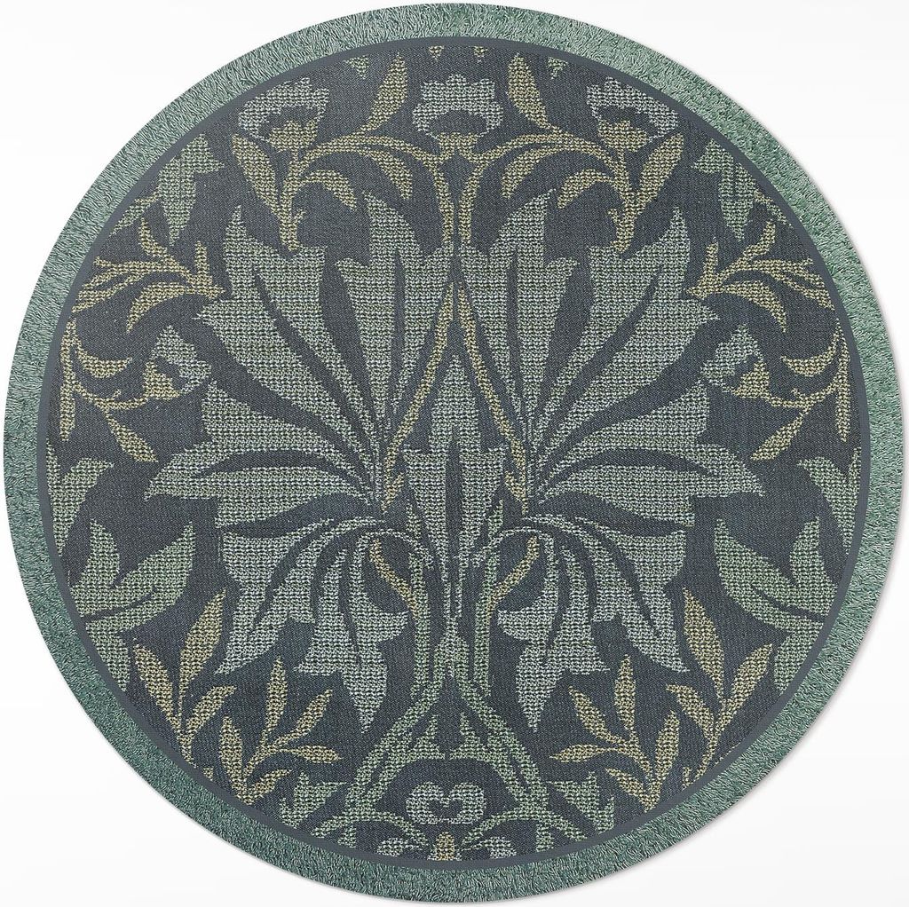 Pflanzliche und florale Ornamente– Vinylteppich – Indoor Teppich – Flur – Pflegeleicht – Runder Teppich – PVC Teppich – Outdoor Teppi...