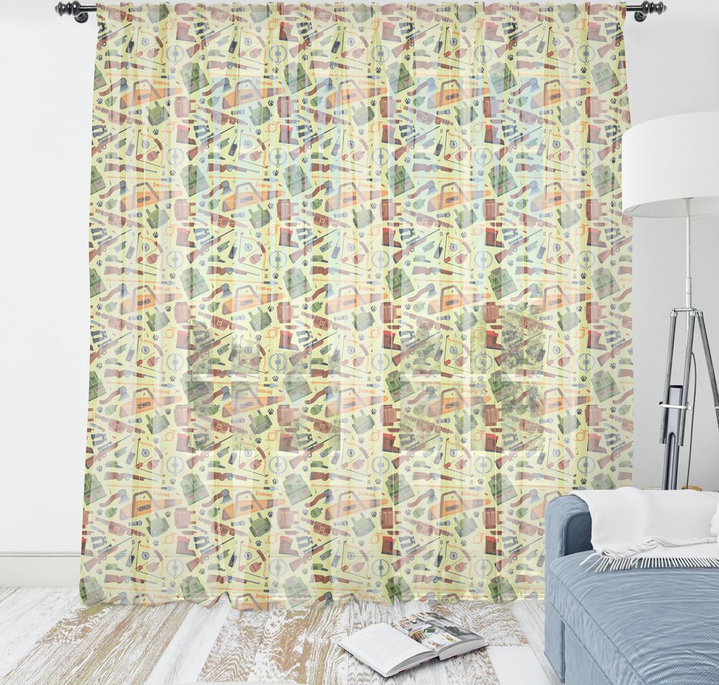 ABAKUHAUS Wild jagen Wandteppich, Camping im Freien Bogenschießen Illustration, Wohnzimmer Schlafzimmer seidiges Satin Wandtuch, 220 cm x 274 cm, ...