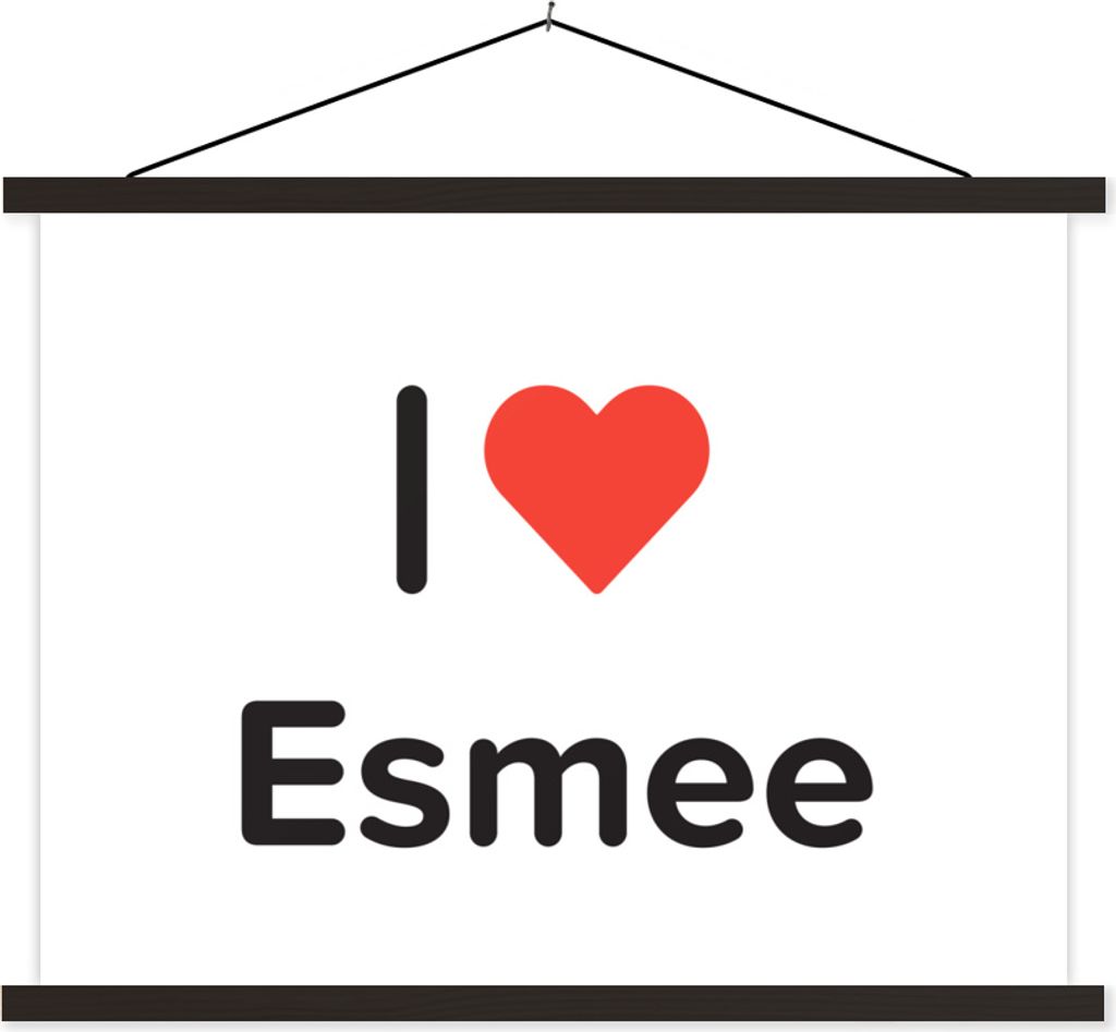 MuchoWow Textilposter Ich liebe - Esmee - Mädchen 120x90 cm mit schwarzem Rahmen - Aufhänger für Poster
