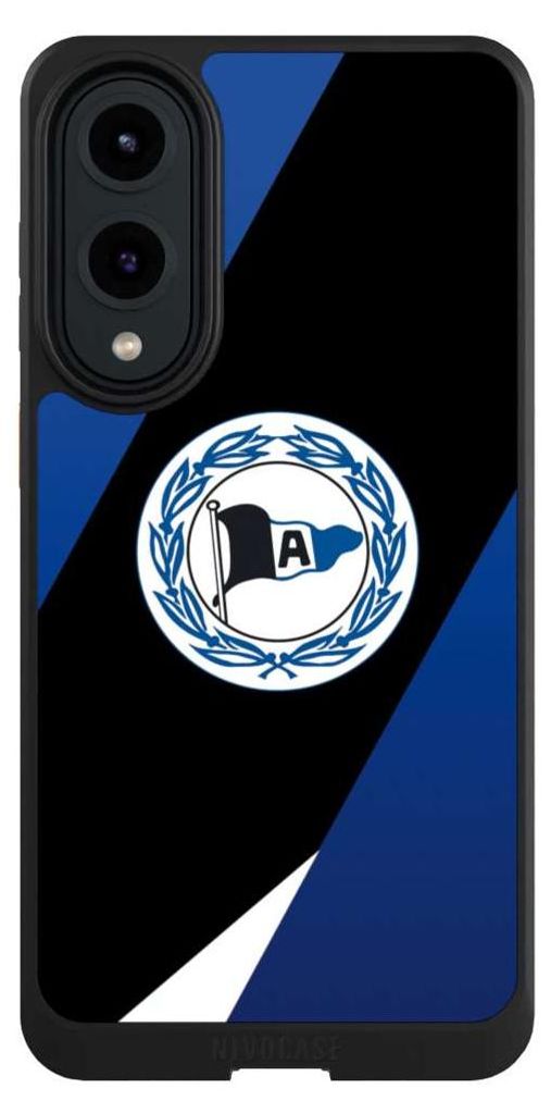 NIVOCASE Hülle für Samsung Galaxy S25 Edge Handyhülle NIVOcore Case Schwarz Arminia Bielefeld DSC Offizielles Lizenzprodukt