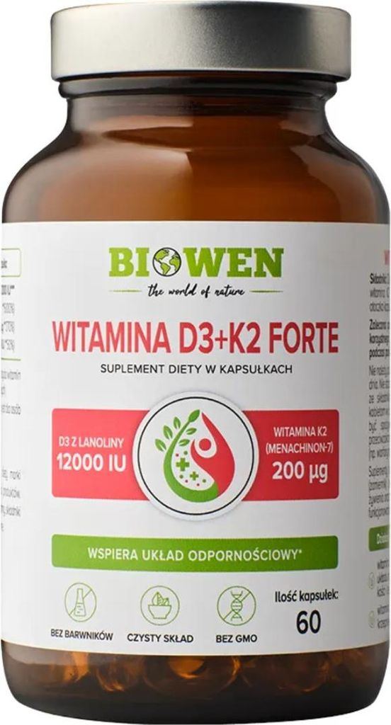Biowen Vitamin D3 + K2 Forte 12000 IU 60 Kapseln