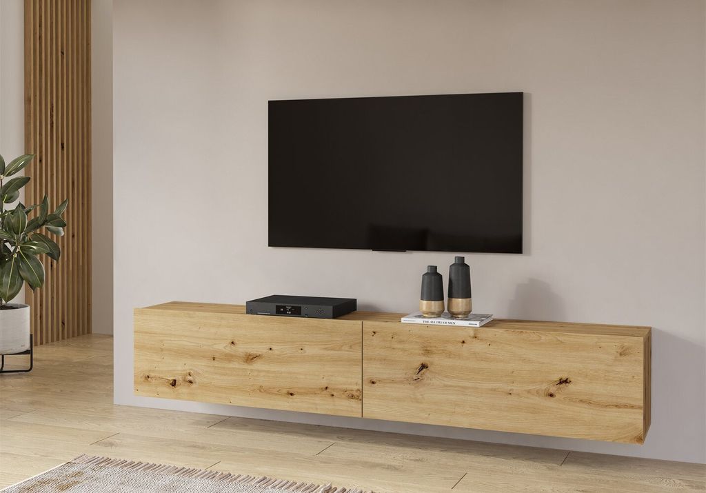 TV-Möbel Glora mit 2 Türen, Weiß, 180cm