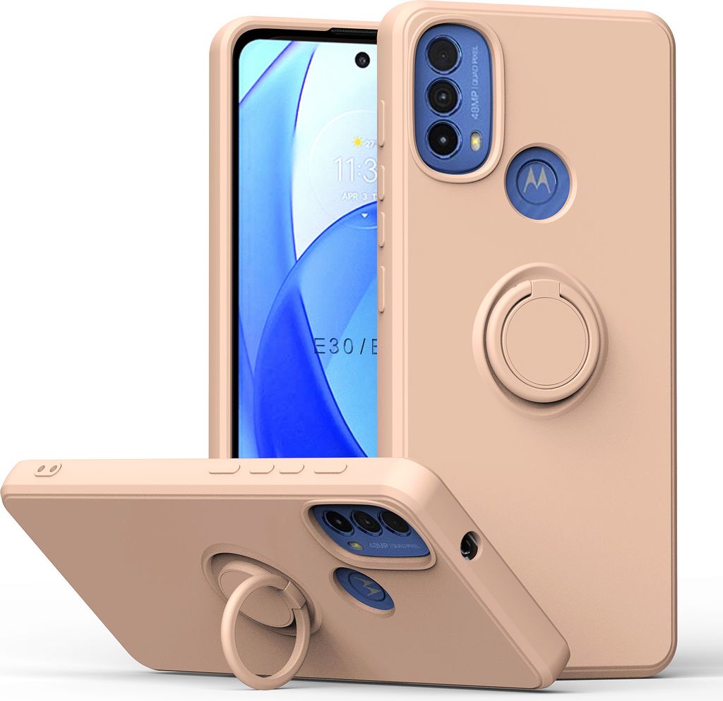 Moto E20 / E30 / E40 Handyhülle, Ring Halter Ständer Kratzfeste Weiche Silikon schutzhülle für Motorola Moto E20 / E30 / E40