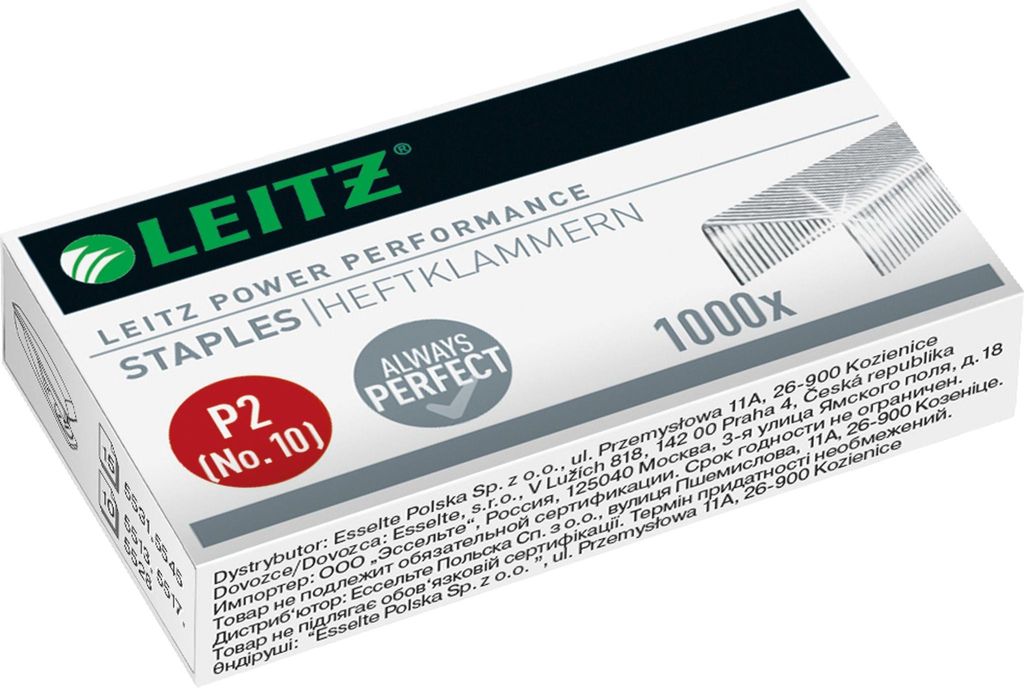 A box of Leitz staples.