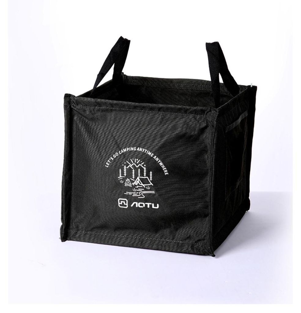 INF Faltbarer Dreieck-Mülleimer 600D Oxford 30x30x30cm Campingbox Schwarz