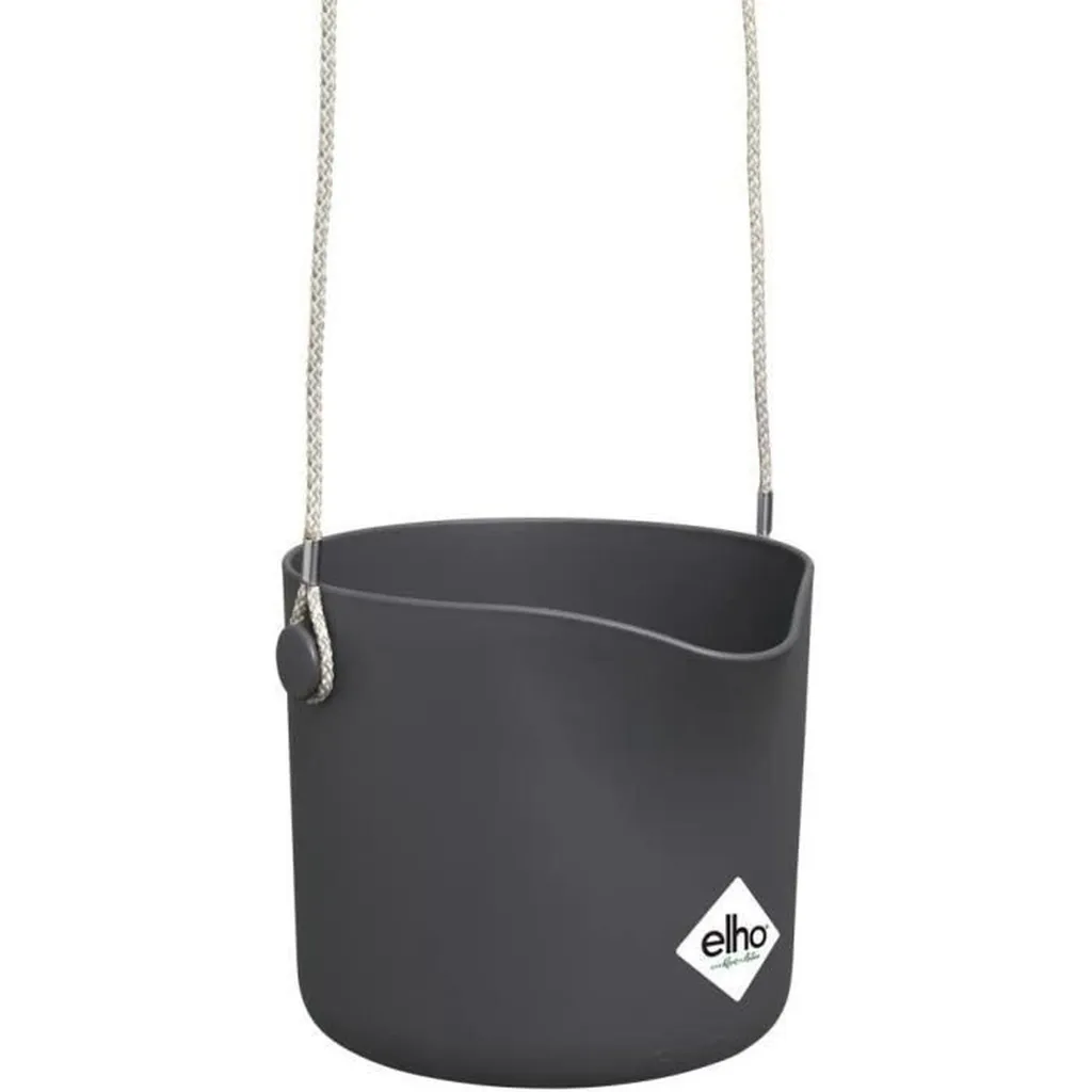 Cache-pot rond en plastique anthracite Ø18 - Idéal fleurs et plantes