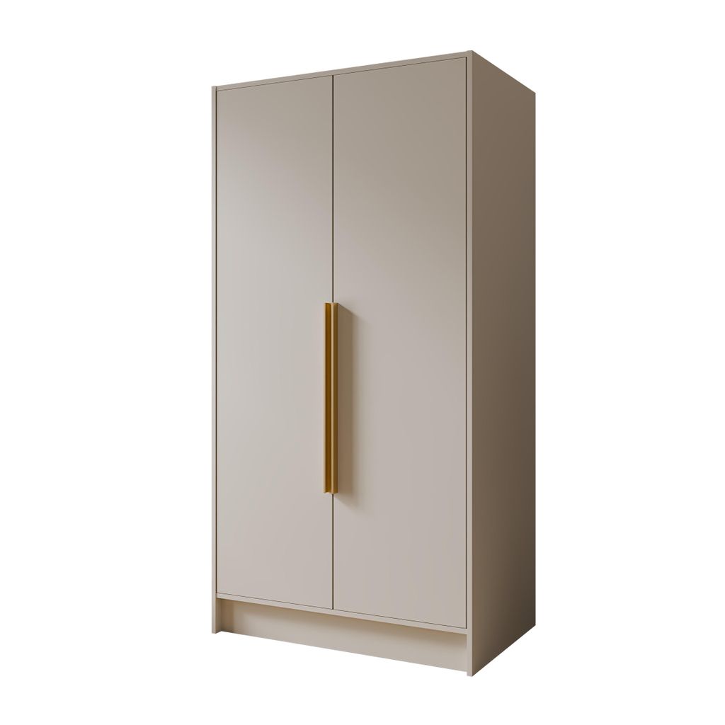Kleiderschrank Goya I 100 cm (kaschmir, goldene Griffe)