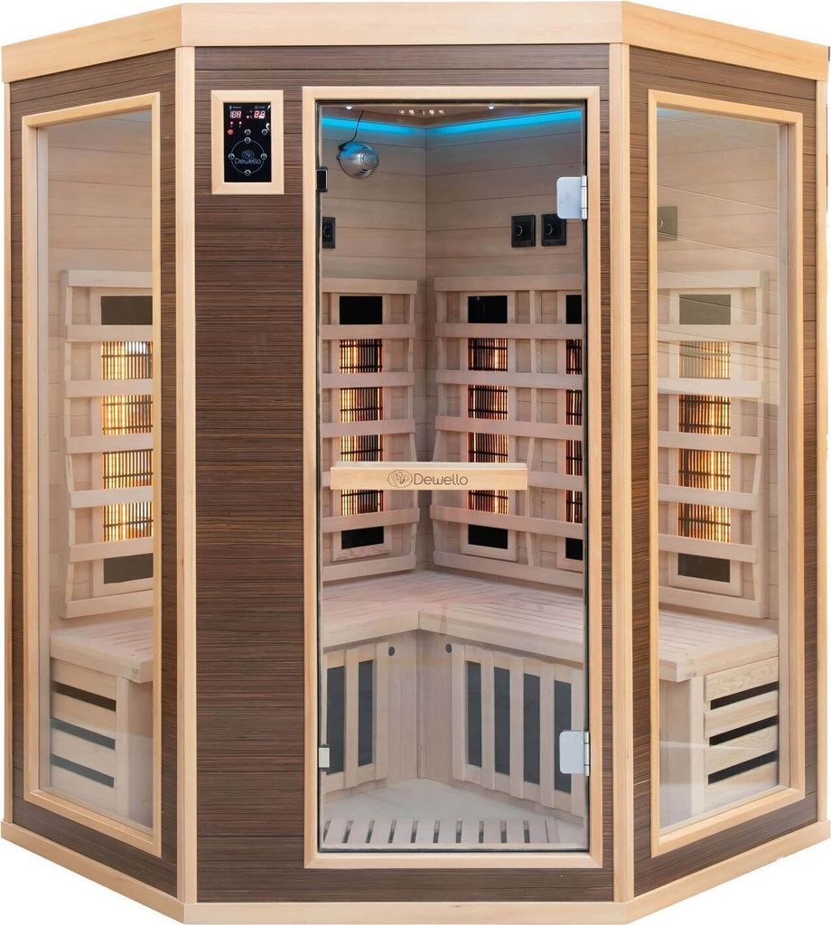 XL Luxus LED Infrarotsauna - Infrarotkabine 140x140 Dual-Therm Vollspektrum-2025