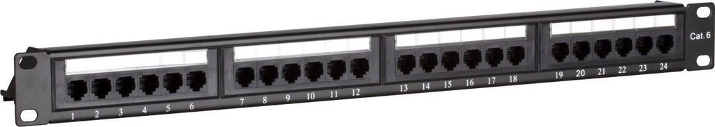 Patchpanel 19" CAT6 UTP - 24 ports