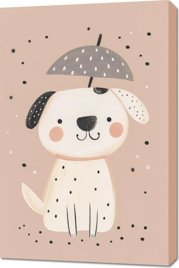 Idee Regalo Nascita: Quadro 60x90 Cagnolino per Camera Neonato e Bimbi