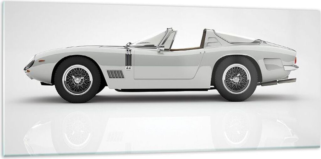 Bilder auf glas - Einteilig - Sportlich Auto Vintage - 120x50cm - Glasbilder - Wandbilder - Bilder - zum Aufhängen bereit - Wanddekoration aus Gla...