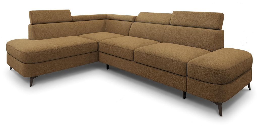 Masseno Ecksofa AVISE Q L-S mit Schlaffunktion L-Form, Sofa mit Bettkasten, Wohnzimmersofa, Couch, Soffa, Bettsofa, Couchgarnitur- Orange, QUELLE 17