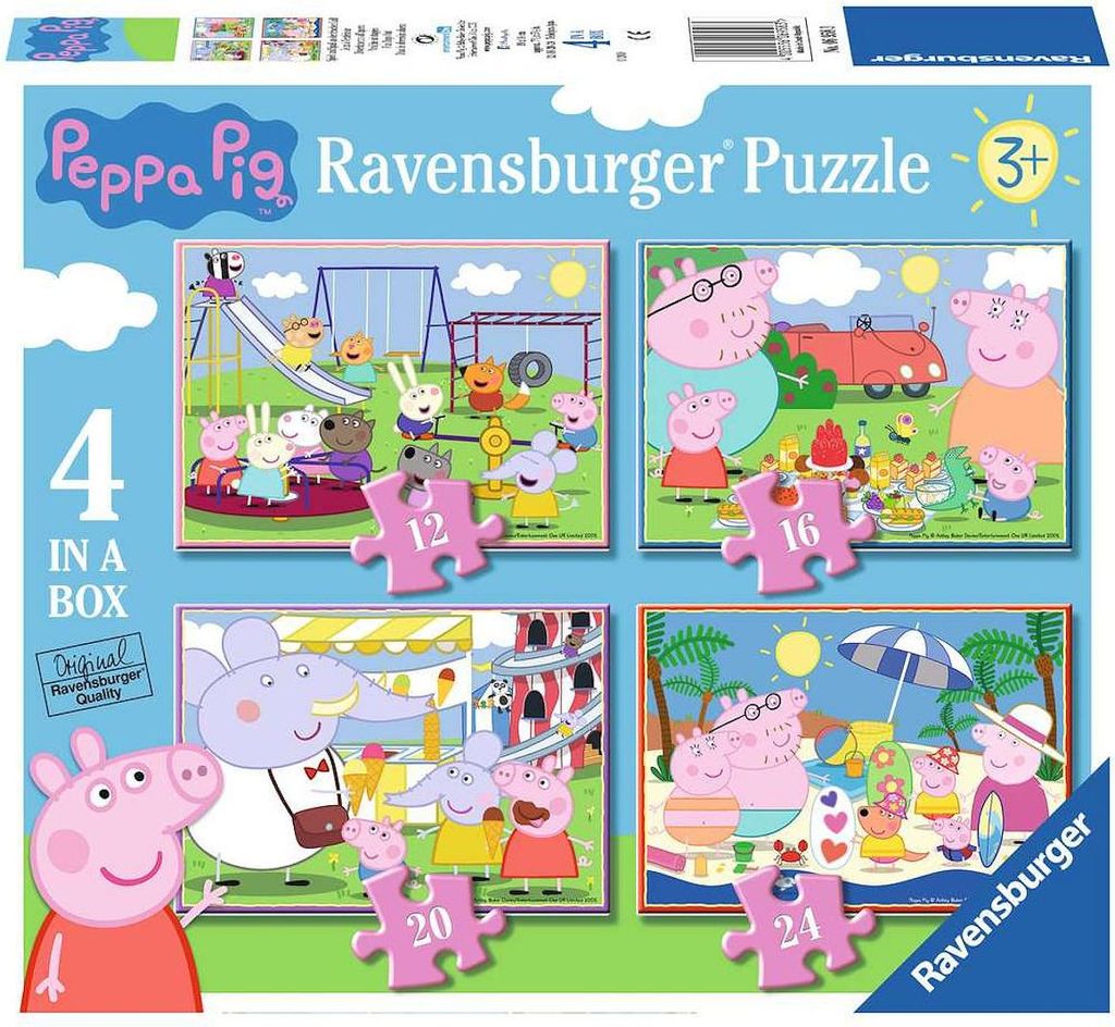 Ravensburger - Casse-tête peppa pig 4in1 12/16/20/24 pcs Image du produit 