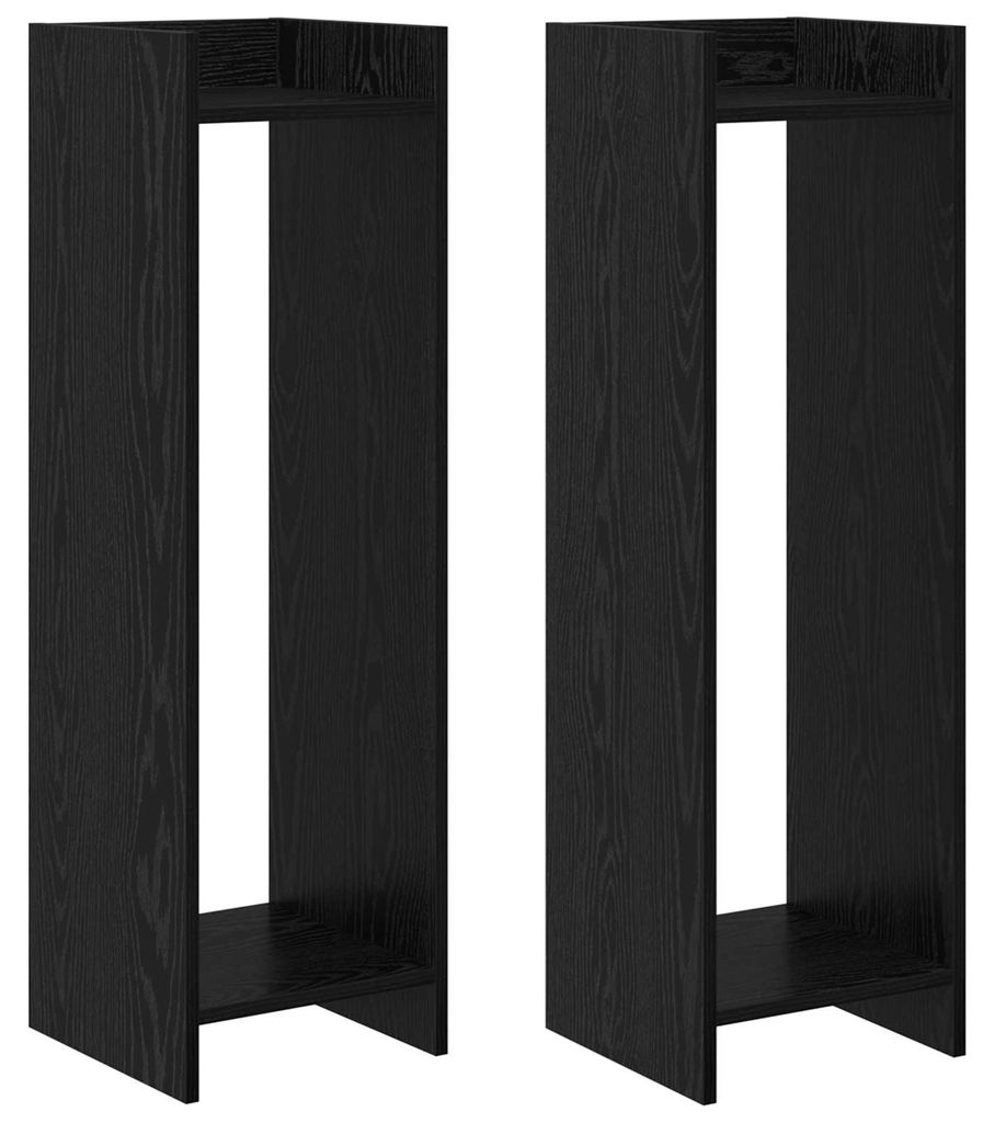 Pflanzenständer mit Regal 2 pcs Schwarze Eiche 30 x 30 x 100 cm