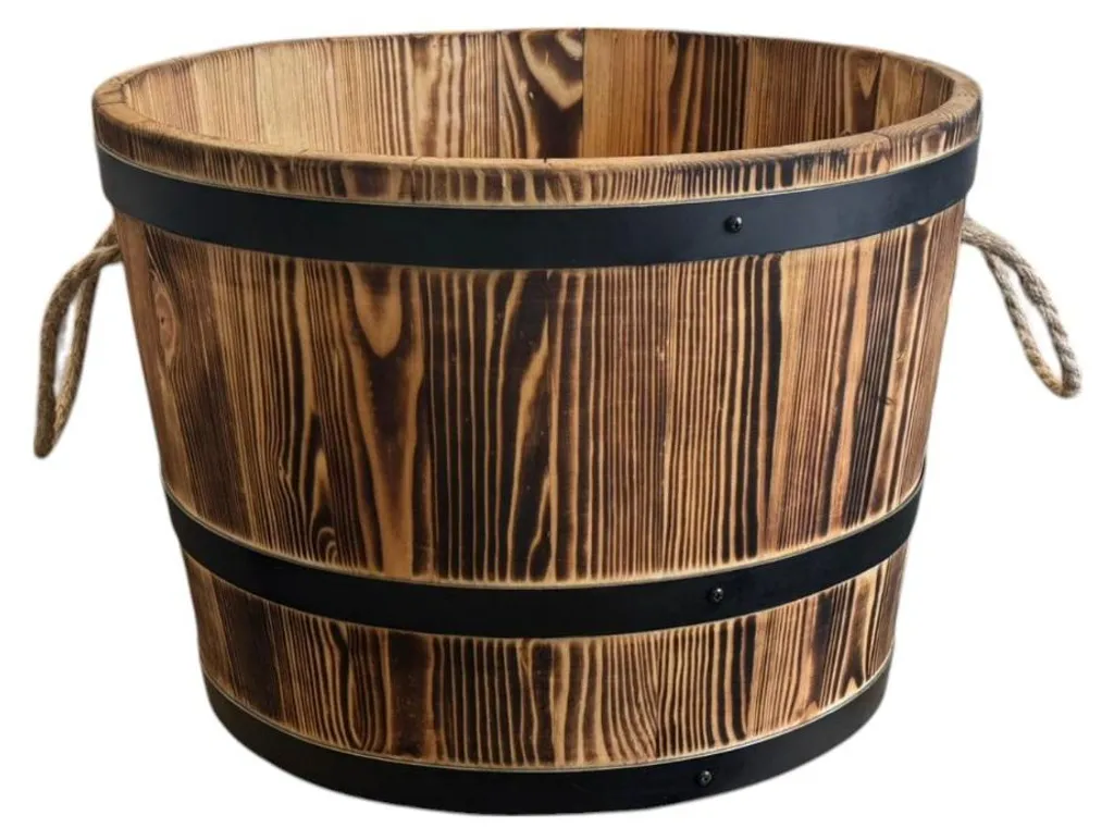Jardinière en bois de pin 50 x 40 cm - Bac à fleurs robuste pour balcon