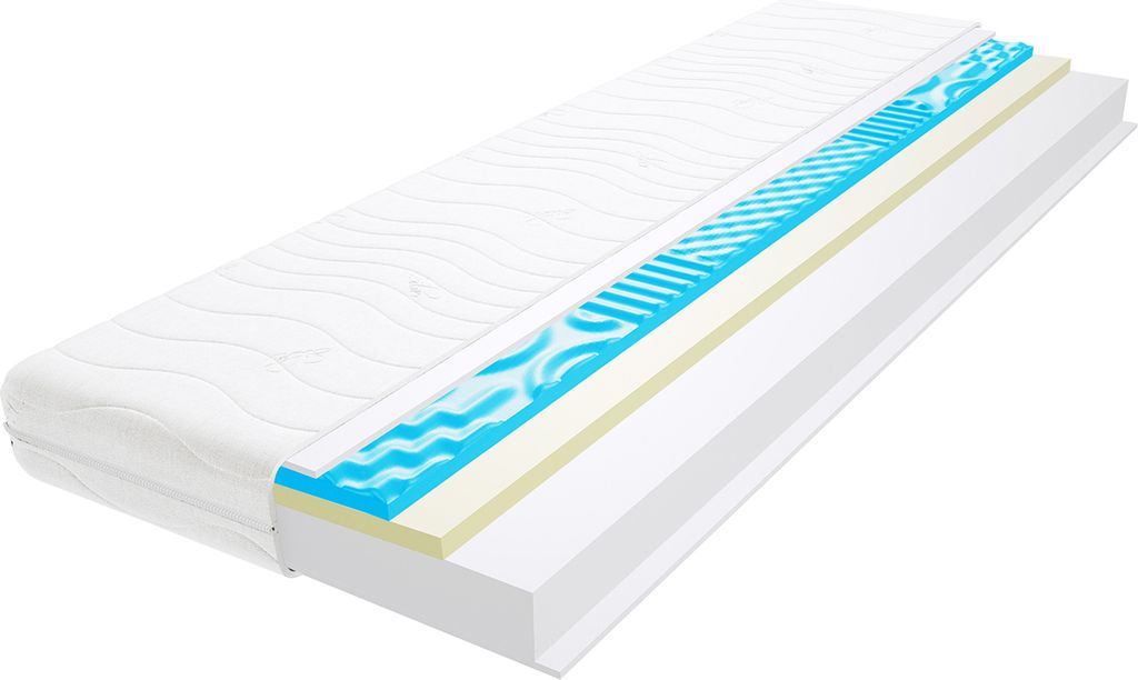 Schaumstoff Matratze 200x200 cm Doppelmatratze, H2 & H3 Komfortschaummatratze 13 cm Hoch Visco Memory Profilierter Visco Memory mit Klimafaser, Hyp...