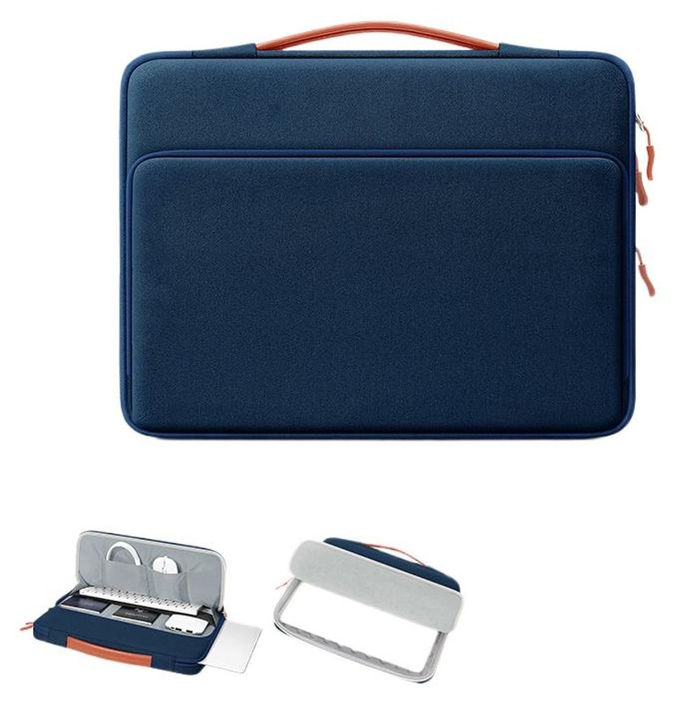 Stoßfeste Laptop-Tasche für Business & Pendeln – Handtragetasche für Notebook,14 Zoll,,Navy