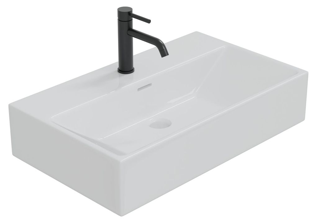 HAGO24 Waschbecken Keramik 605x365x130mm eckig Produktbild 