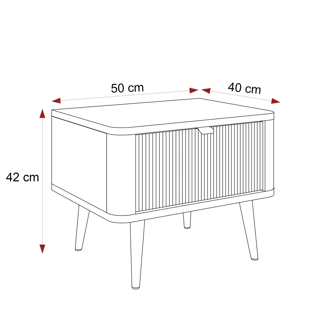 Petite table d'appoint NAVANI bois de noyer structure métal noir chic - 6