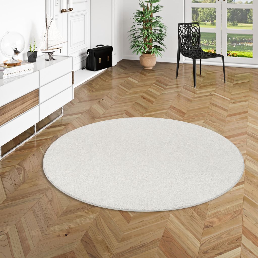 Luxus Velours Teppich Laguna Soft Champagner Rund, Größe:240 cm Rund