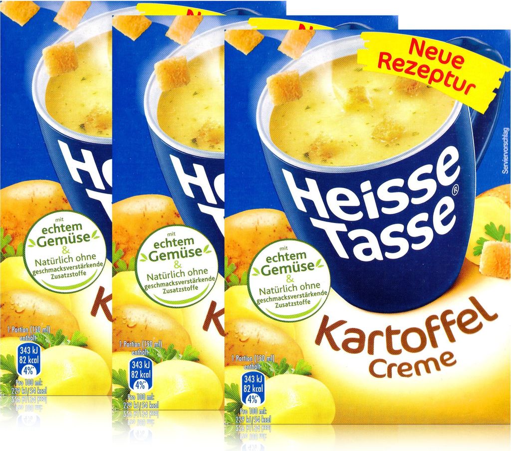 Heisse Tasse Kartoffel Creme mit Croûtons 3 Beutel á 18g Produktbild 