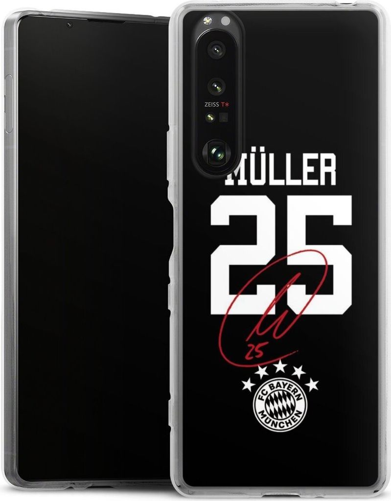 DeinDesign Handyhülle für Sony Xperia 1 III Silikon Hülle Case Smartphone Schutzhülle FC Bayern München FCB Thomas Müller
