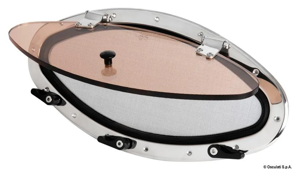 Hublot de Bateau Elliptique 510x250mm, Équipement Nautique Inox 316