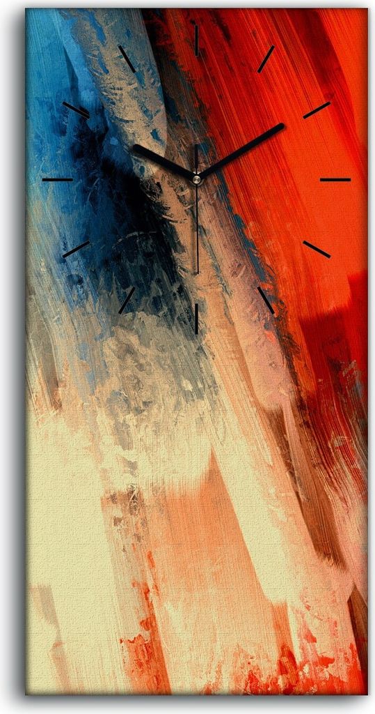 Dekor Leinwand Uhr Wandbilder Geräuschlos Kunstdruck 30x60 Abstrakte Malerei - schwarze Hände