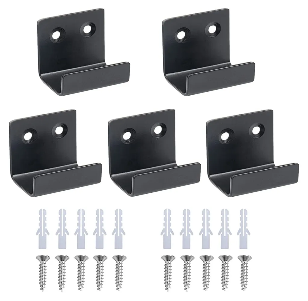 Supports muraux en U robustes crochets noirs acier inox pour carrelage