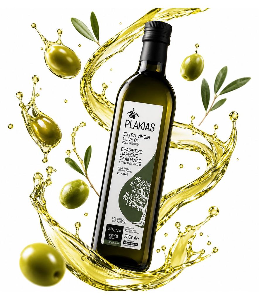 Extra panenský olivový olej Koroneiki z Kréty, lisovaný za Obrázek produktu  Obrázek vytvořený pomocí AI