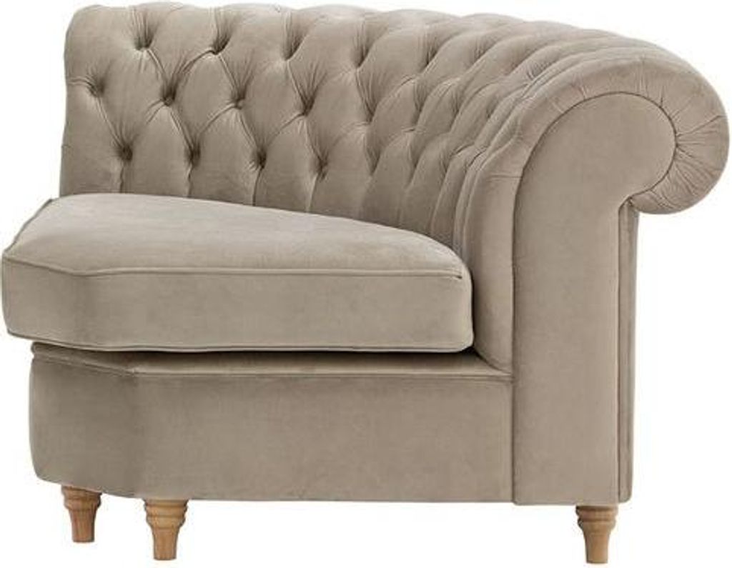 Chesterfield Modul - Eckmodul, abgerundet-Velluto-3-like-oak