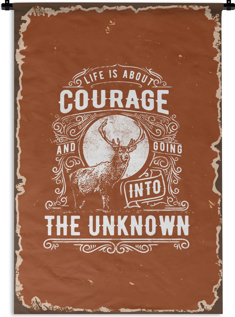 MuchoWow Wandteppich Wandbehang Jahrgang - Hirsch - Design 120x180 cm Tapisserie Dekoration Wandtuch - Schlafzimmer - Dekorationen für das Haus