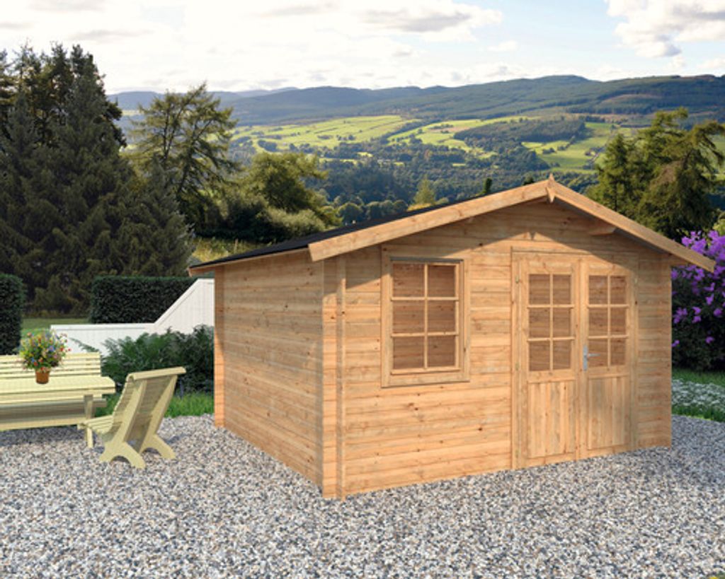 Gartenhaus Palmako Klara 10,4 m² 424 x 350 cm Tauchgrundiert braun