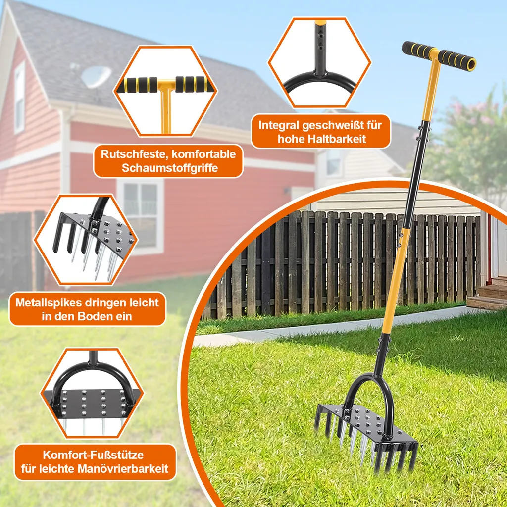 Hengda Aeratore Prato 2-in-1: Artiglio da Giardino per Terra e Erbacce - 5