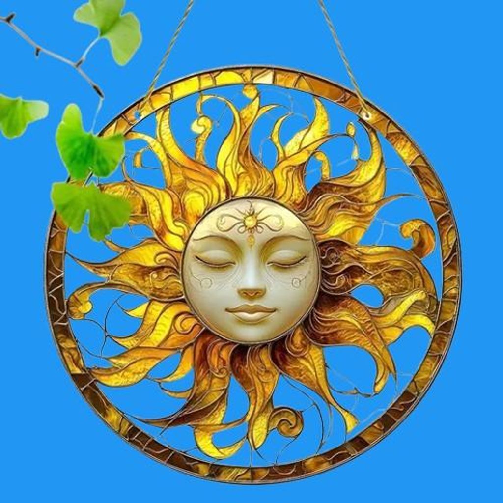 GKA XL Sonnenfänger Sonnengott Sonne 20 cm Buntglas Produktbild 