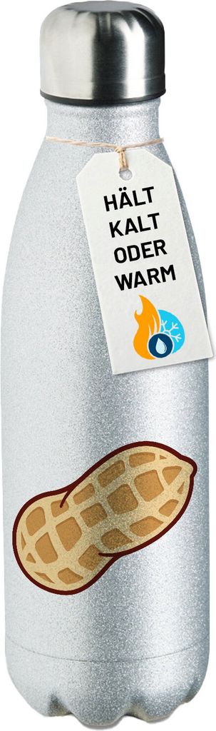 Huuraa Trinkflasche Erdnuss Comic 500ml Silver Edelstahl Wasserflasche Trinkflasche Geschenkidee