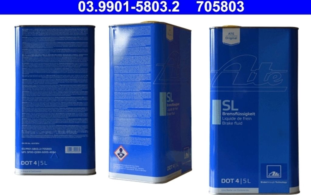 ATE Bremsflüssigkeit SL DOT4 5 Liter Kanne Reifen Produktbild 