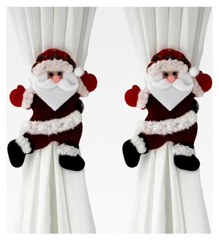 Raffhalter für Gardinen, Weihnachtsmann-Gardinenclips und Gardinenbänder, Weihnachtsdekoration für den Innenbereich