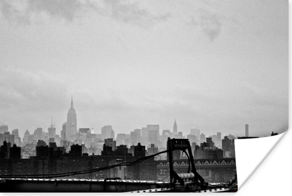 MuchoWow Poster New Yorker Skyline in schwarz-weiß 90x60 cm - Schlafzimmer
