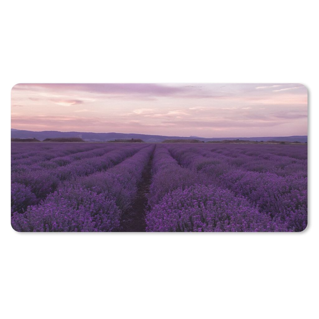 MuchoWow Mauspad Mousepad Lavendel - Lila - Blumen - Natur 60x30 cm - Mousepads - Maus Mat - Pad - Mausunterlage - Nachhaltig