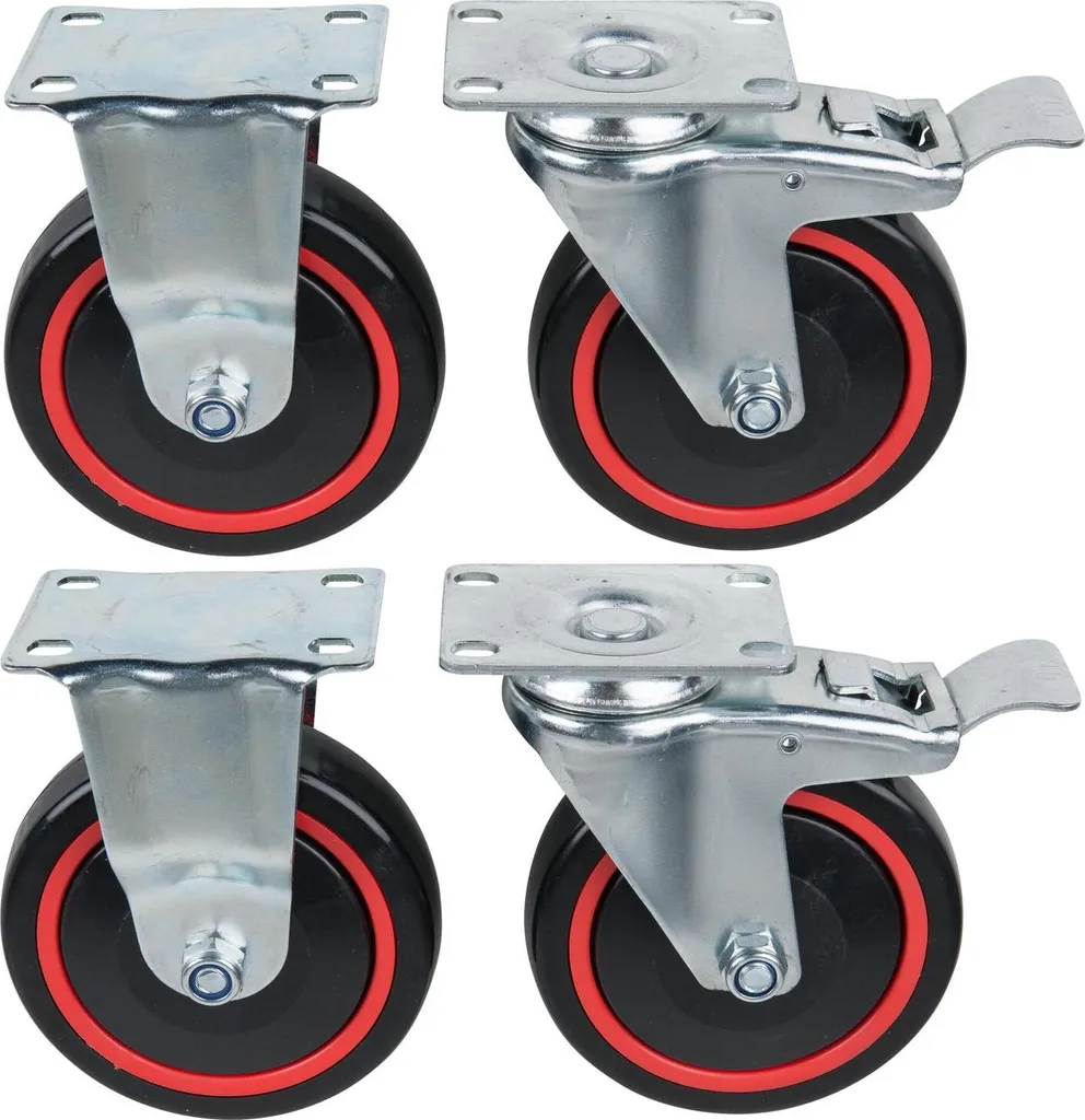 Set 4 Ruote KS Tools RACINGline 125mm - Kit Ripristino Carrello