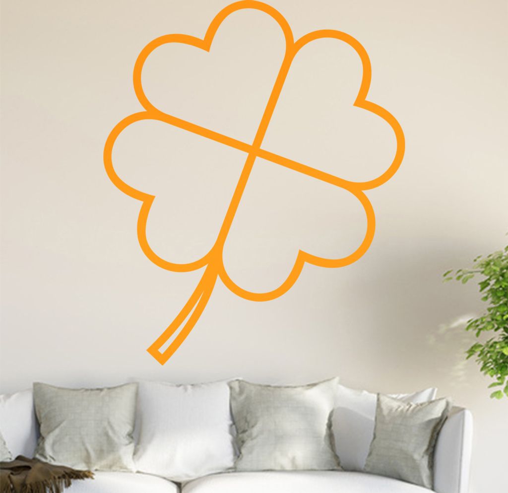 Kleeblatt Wandtattoo in 6 Größen - Wandaufkleber Wall Sticker - Dekoration, Küche, Wohnzimmer, Schlafzimmer, Badezimmer
